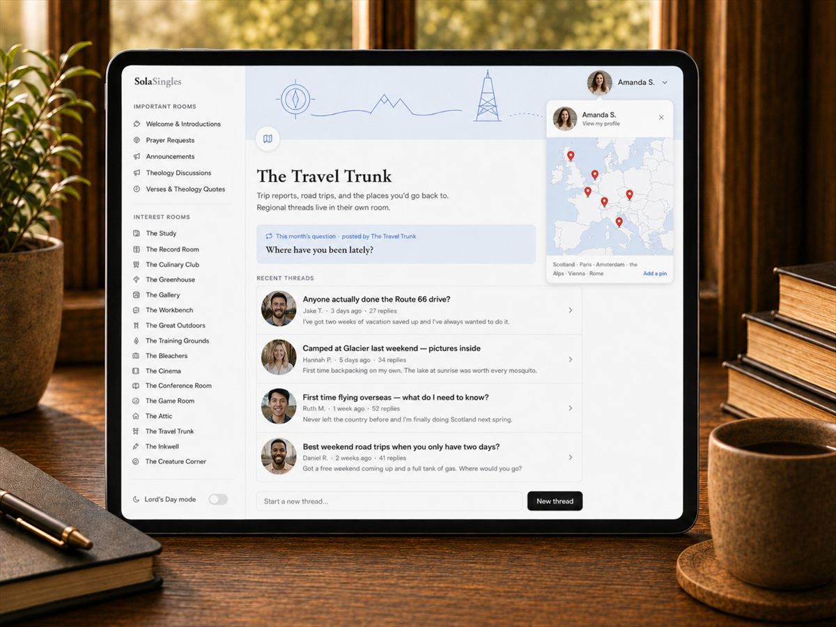 Concept preview: The Travel Trunk room on a tablet